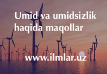 Umid va umidsizlik haqida maqollar Umid va umidsizlik haqida maqollar
