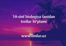 10-sinf biologiya fanidan testlar to’plami 10-sinf biologiya fanidan testlar to'plami