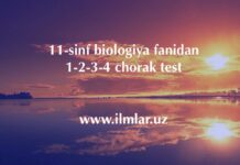 11-sinf biologiya fanidan 1-2-3-4 chorak test 11-sinf biologiya fanidan 1-2-3-4 chorak test