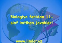 Biologiya fanidan 11-sinf imtihon javoblari Biologiya fanidan 11-sinf imtihon javoblari